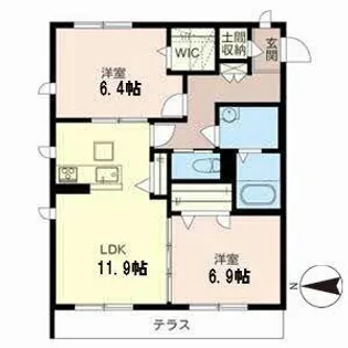 アクアリウス恵美酒【0101号室】の間取り