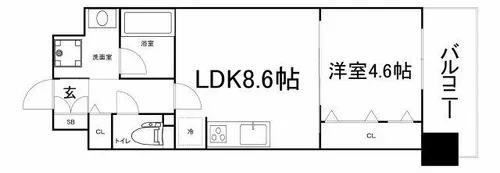 パトリス城東中央【9階】の間取り