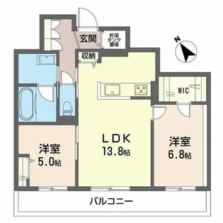 シャーメゾンiroha【A0202号室】の間取り