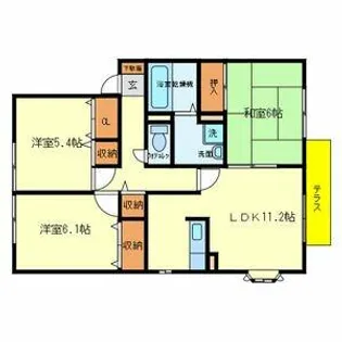 セジュール藤原【B106号室】の間取り