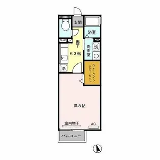 ハーシーズAP【201号室】の間取り