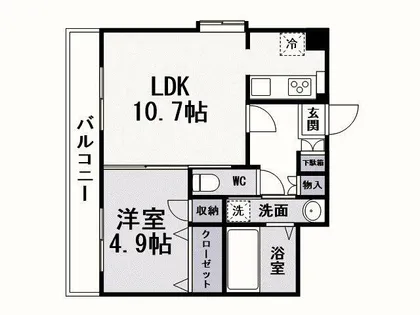 フェリシエ京町【4階】の間取り
