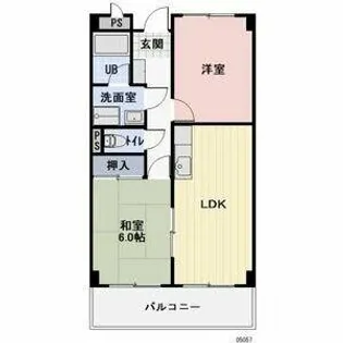 リンピア中道【102号室】の間取り