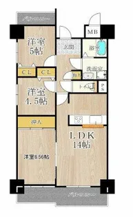 ライフ新神戸【402号室】の間取り