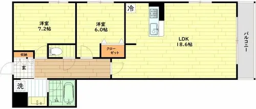 インペリアル大宮【1階】の間取り