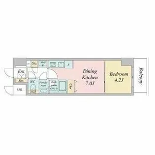 ルネフラッツ今池駅前South【0706号室】の間取り