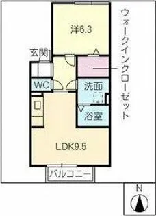 サンパティーク【103号室】の間取り