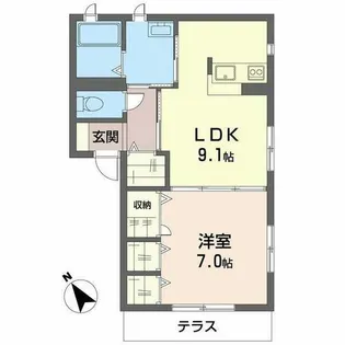 TMエビエ【0102号室】の間取り