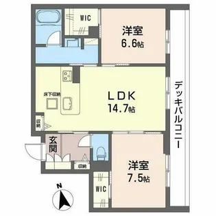 シャーメゾンフゥ【1階】の間取り