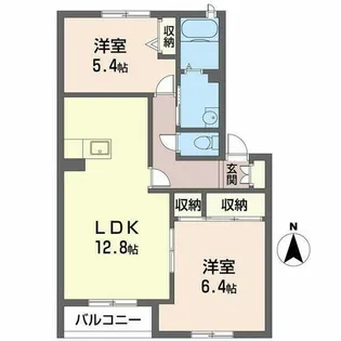 サウス・サンティーナ【0201号室】の間取り