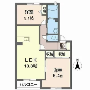 サウス・サンティーナ【0201号室】の間取り