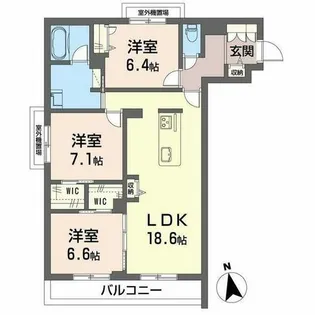 シャーメゾンフゥ【0305号室】の間取り