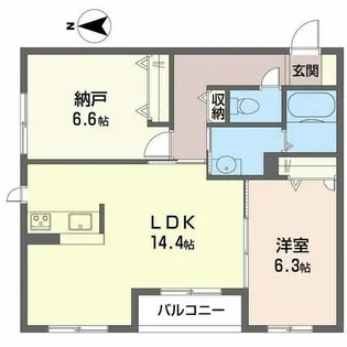 ヌーベル上之島A【0203号室】の間取り