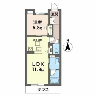 メゾン・ド・クレール【0102号室】の間取り