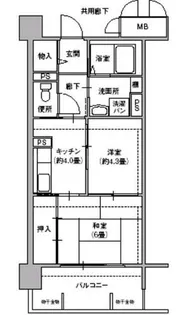 コーシャハイツ川口【4階】の間取り