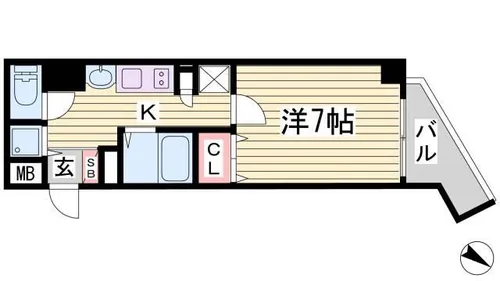 1Kの間取り画像