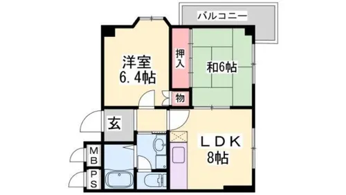 ラビスタ長峰【1階】の間取り