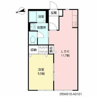 ブライトン麦野 A棟【A0101号室】の間取り