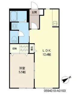 ブライトン麦野 A棟【A0103号室】の間取り