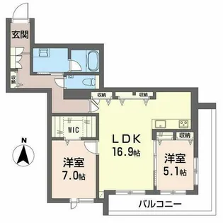 シャトーグラン【0201号室】の間取り