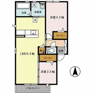 リュー・グロワール A棟【2階】の間取り