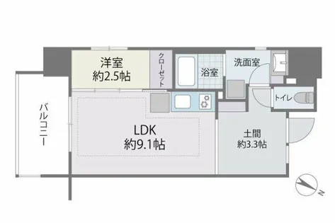 デュオフラッツ西新EAST【2階】の間取り