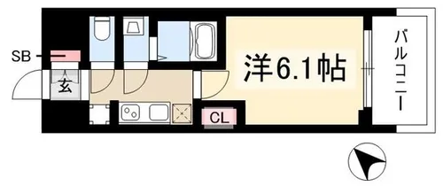 プレサンス ジェネ 上前津【8階】の間取り
