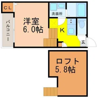 ハーモニーテラス下方町【1階】の間取り