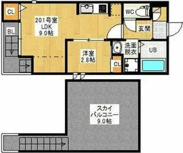 Grandtic Castle【2階】の間取り