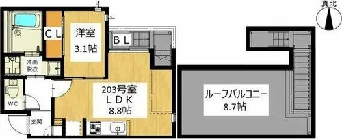 GRANDTIC新瑞橋【2階】の間取り
