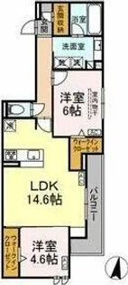 セレスティア苗代【2階】の間取り