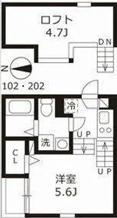 ハーモニーテラス志賀町Ⅵ【2階】の間取り