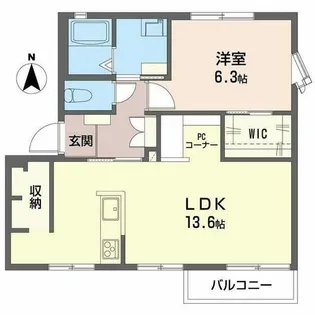 ハイツ宝和【0201号室】の間取り