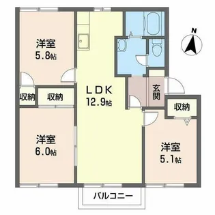 フレグランス箕面II【2階】の間取り