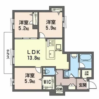Sagittaire 千里山【0105号室】の間取り