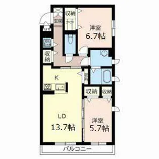 シャーメゾン大久保駅前【0301号室】の間取り