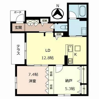 Grandir金剛【0102号室】の間取り