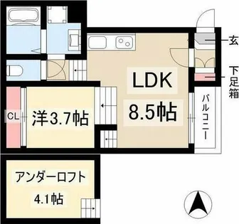 ハーモニーテラス東大杉町【1階】の間取り
