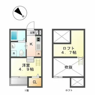 エスポワール堀田【1階】の間取り