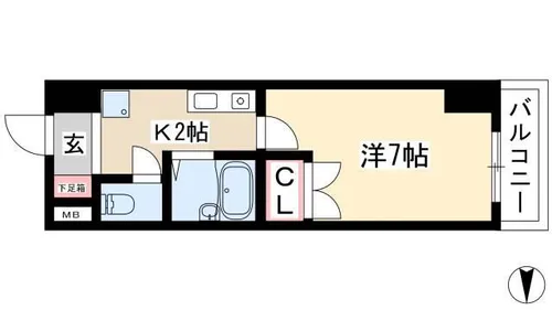 プロビデンス東新町【403号室】の間取り