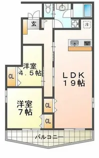 YKハイツ舞子坂【2階】の間取り