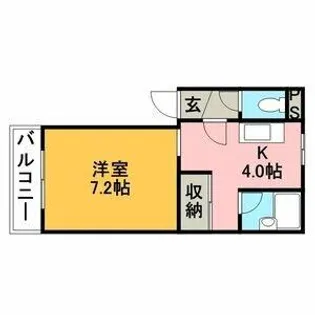 アンビシャス手稲【402号室】の間取り