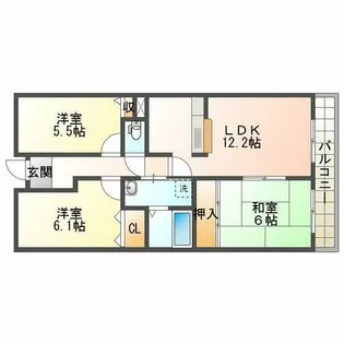 ウエストヒルズⅠ【403号室】の間取り