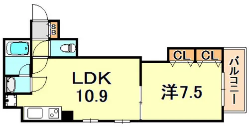 アミーグランコート三宮【10階】の間取り