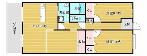 南海サウスヒルズ松ヶ丘【5階】の間取り