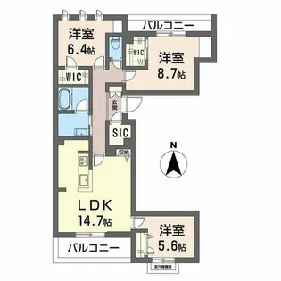 シャーメゾン ウィステリア【0303号室】の間取り