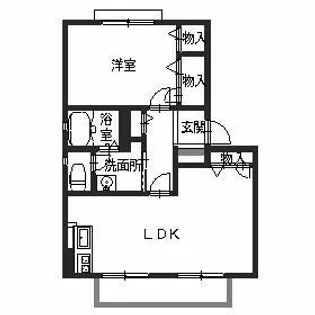 ハイツデュオA棟・B棟【B202号室】の間取り