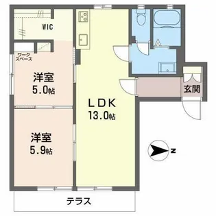 ハイツハーモニー【1階】の間取り