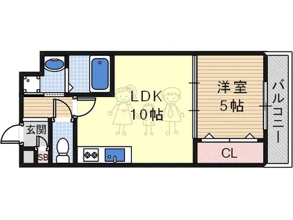 テラ長居公園【4階】の間取り