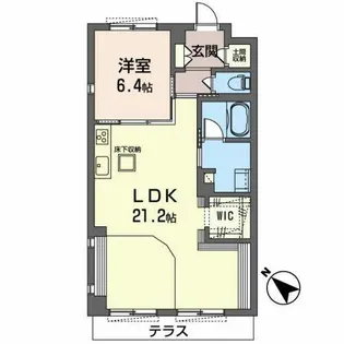 ドゥ・ボヌール【0102号室】の間取り